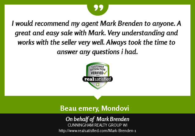 Mark Brenden Testimonial Cunningham Realty Group WI 01